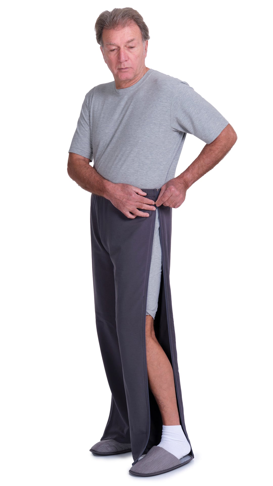 Postoperative Reha-Hose mit beidseitig durchgehenden Reißverschlüssen - 9038