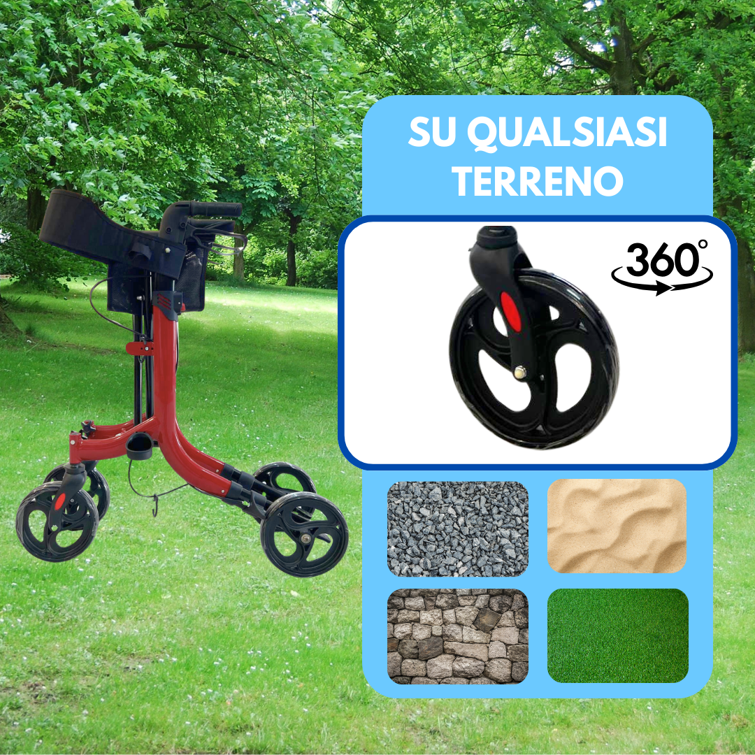 Leichter &amp; faltbarer Aluminium-Rollator mit Sitz &amp; Tasche | Höhenverstellbar - VITAWALK PRO SC5023B