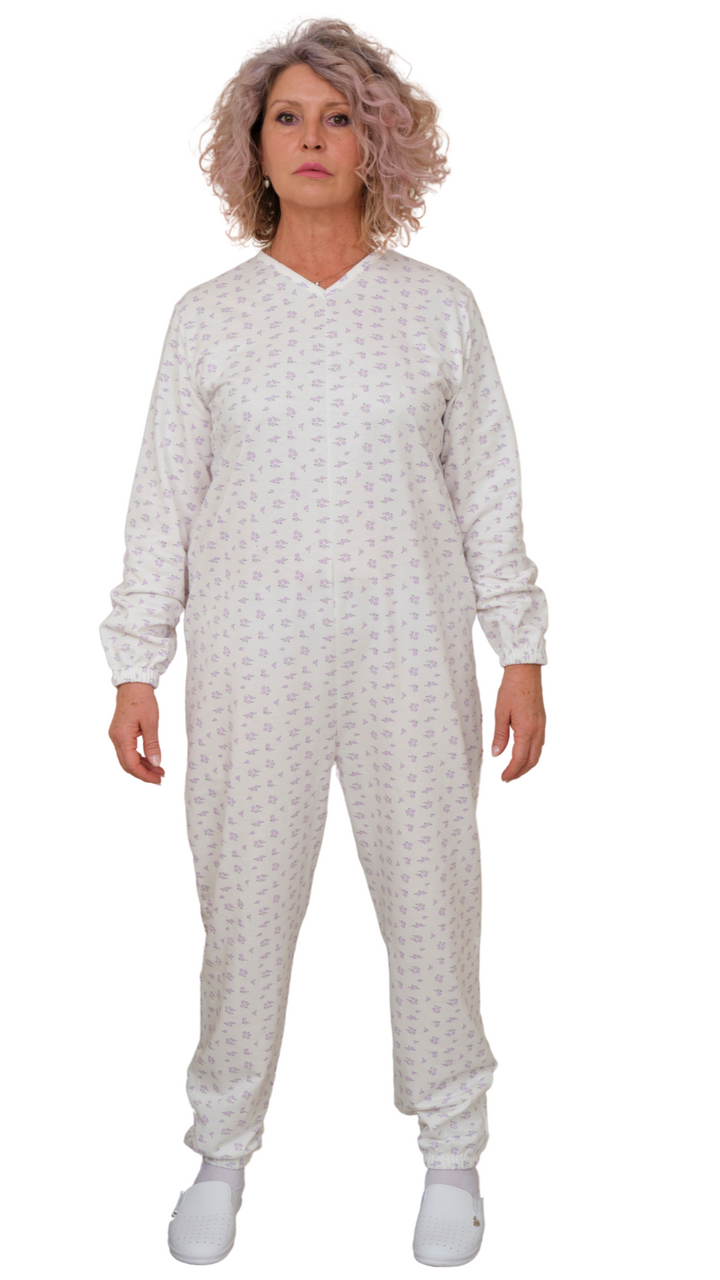 Warmer Winter-Pflegeoverall aus 100% Baumwoll-Sweatstoff | Unisex - 9012-F