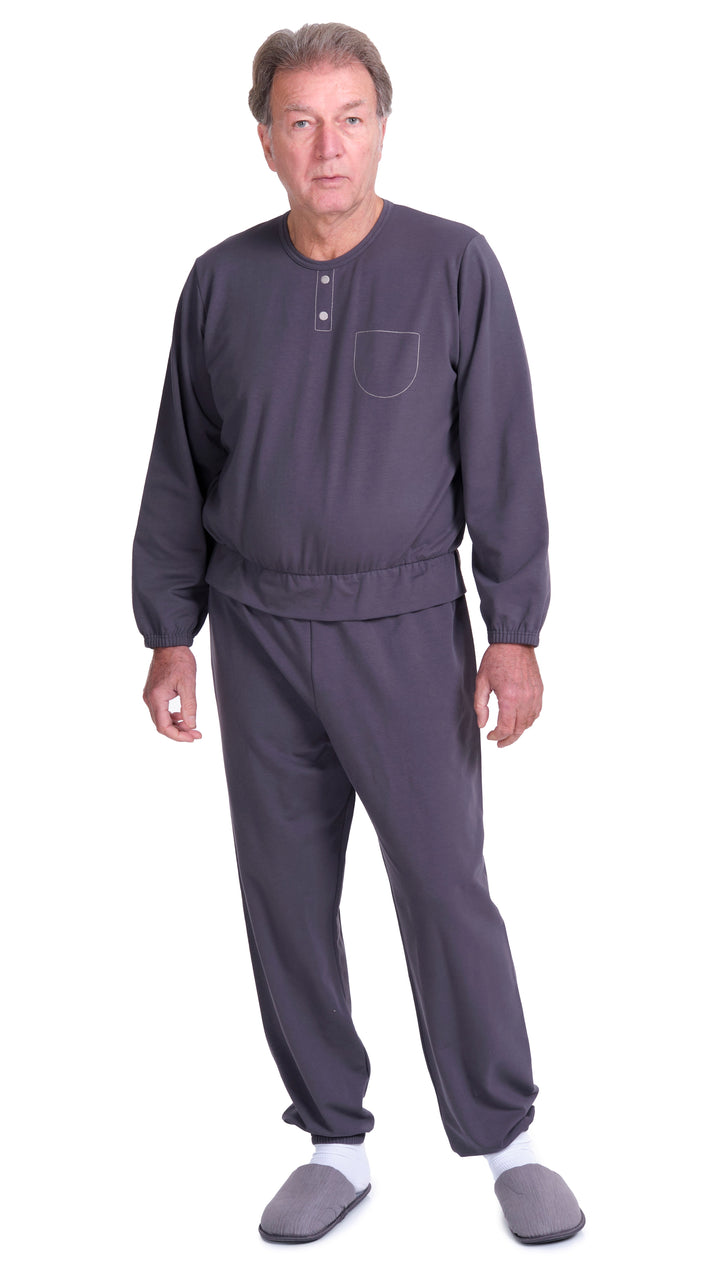Langarm-Pflegeanzug in Freizeitanzug-Optik | aus Sweatstoff - Benessere 9010