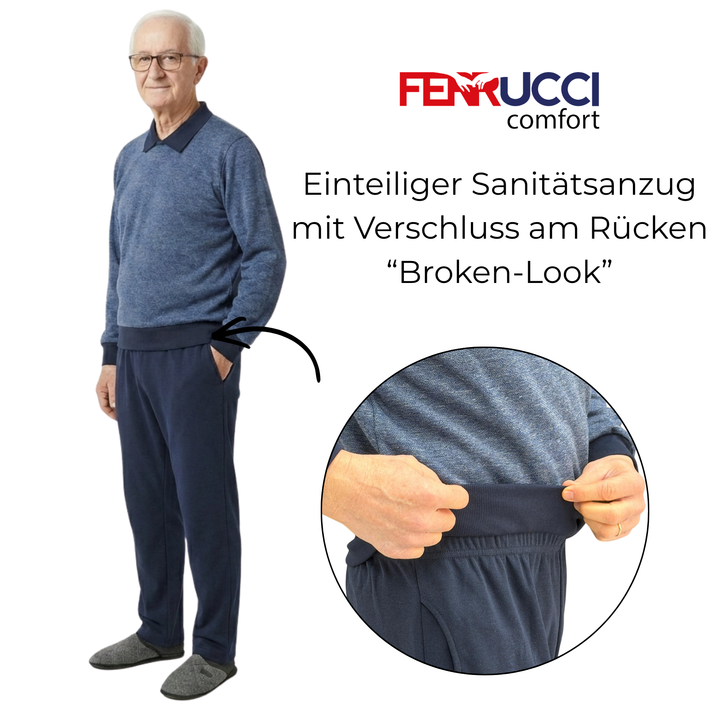 Alltagstauglicher Winter-Pflegeoverall für Herren in sportlicher Optik | Anti-Manipulationsschutz | Ferrucci Comfort - 9051
