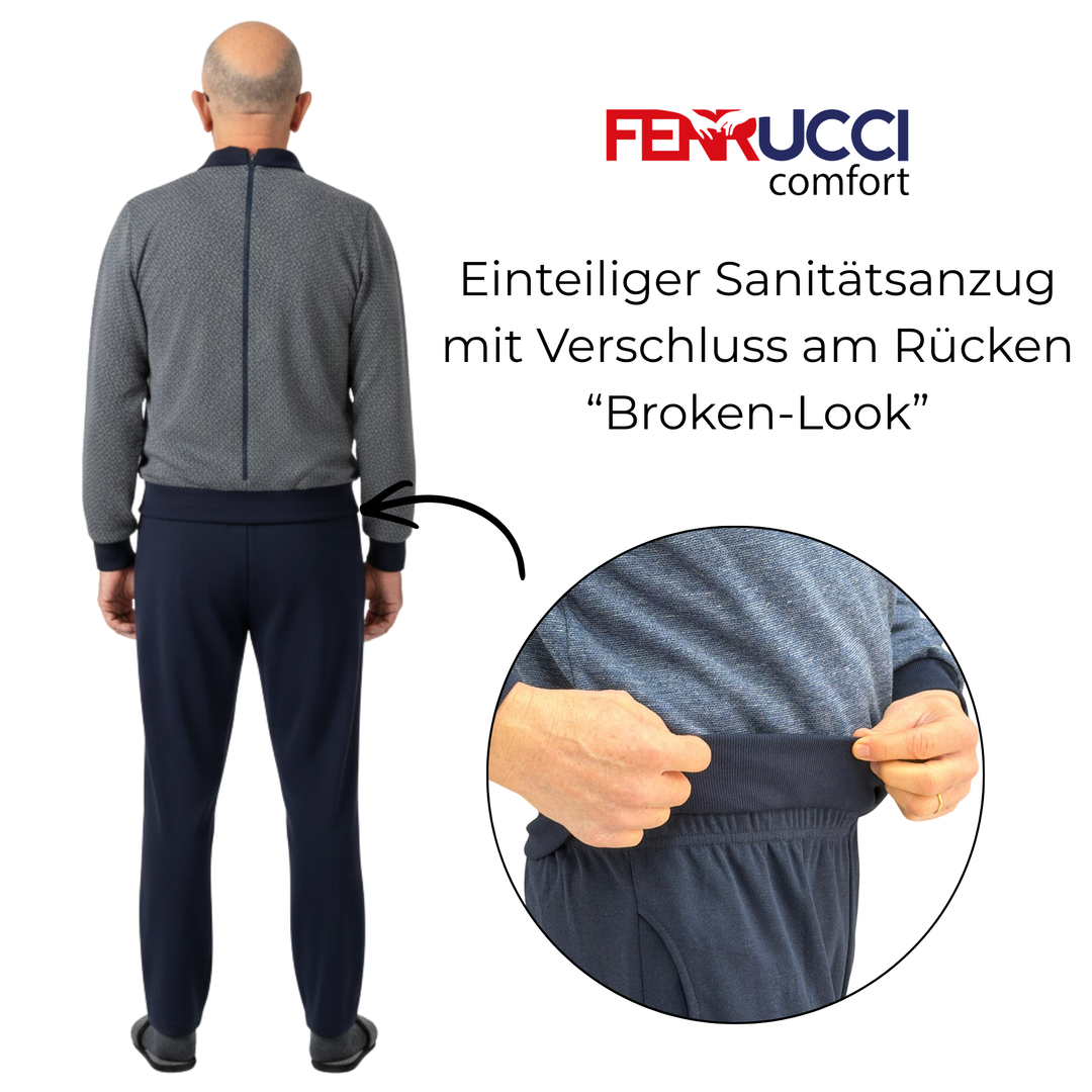 Alltagstauglicher Winter-Pflegeoverall für Herren in sportlicher Optik | Anti-Manipulationsschutz | Ferrucci Comfort - 9051
