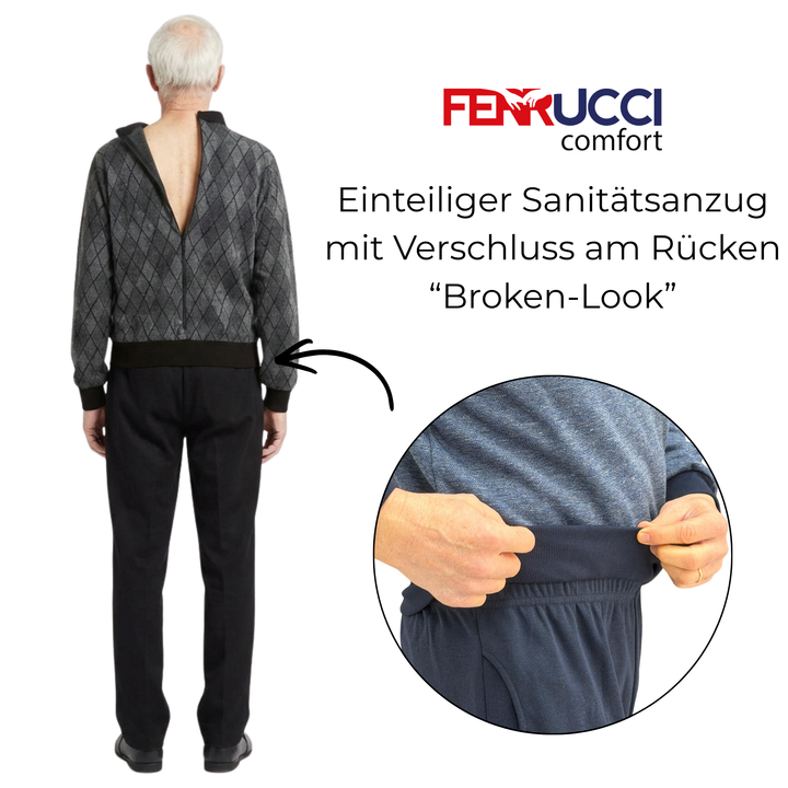 Alltagstauglicher Winter-Pflegeoverall für Herren in sportlicher Optik | Anti-Manipulationsschutz | Ferrucci Comfort - 9051