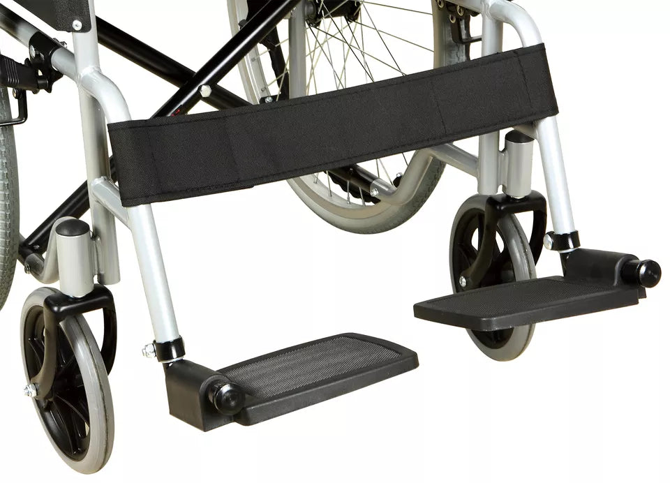 Faltbarer Stahl-Rollstuhl für Selbstfahrer | Robust &amp; bis 110 kg belastbar