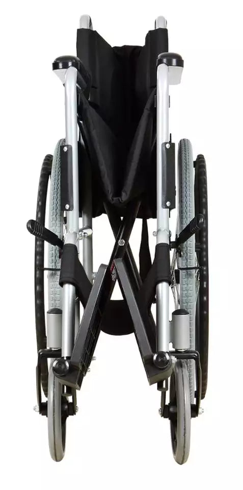 Faltbarer Stahl-Rollstuhl für Selbstfahrer | Robust &amp; bis 110 kg belastbar