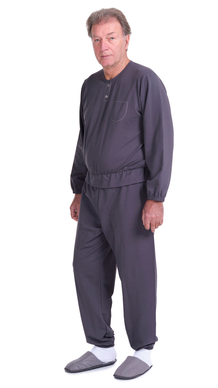 Langarm-Pflegeanzug in Freizeitanzug-Optik | aus Sweatstoff - Benessere 9010