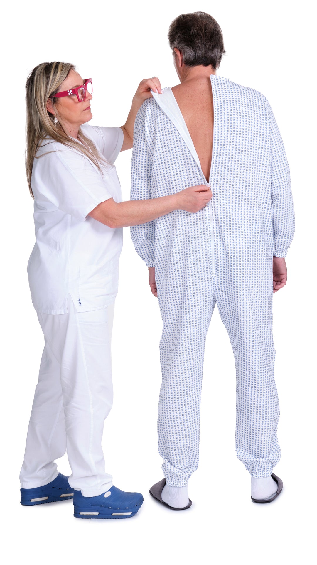 Warmer Winter-Pflegeoverall aus 100% Baumwoll-Sweatstoff | Unisex - 9012-F