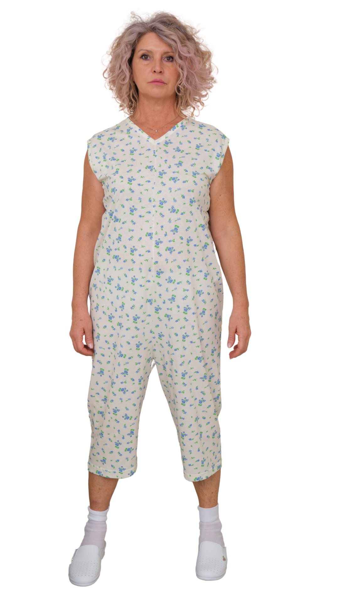 Ärmelloser Sommer-Pflegeoverall aus 100% Baumwolle | Made in Italy - 9012/7