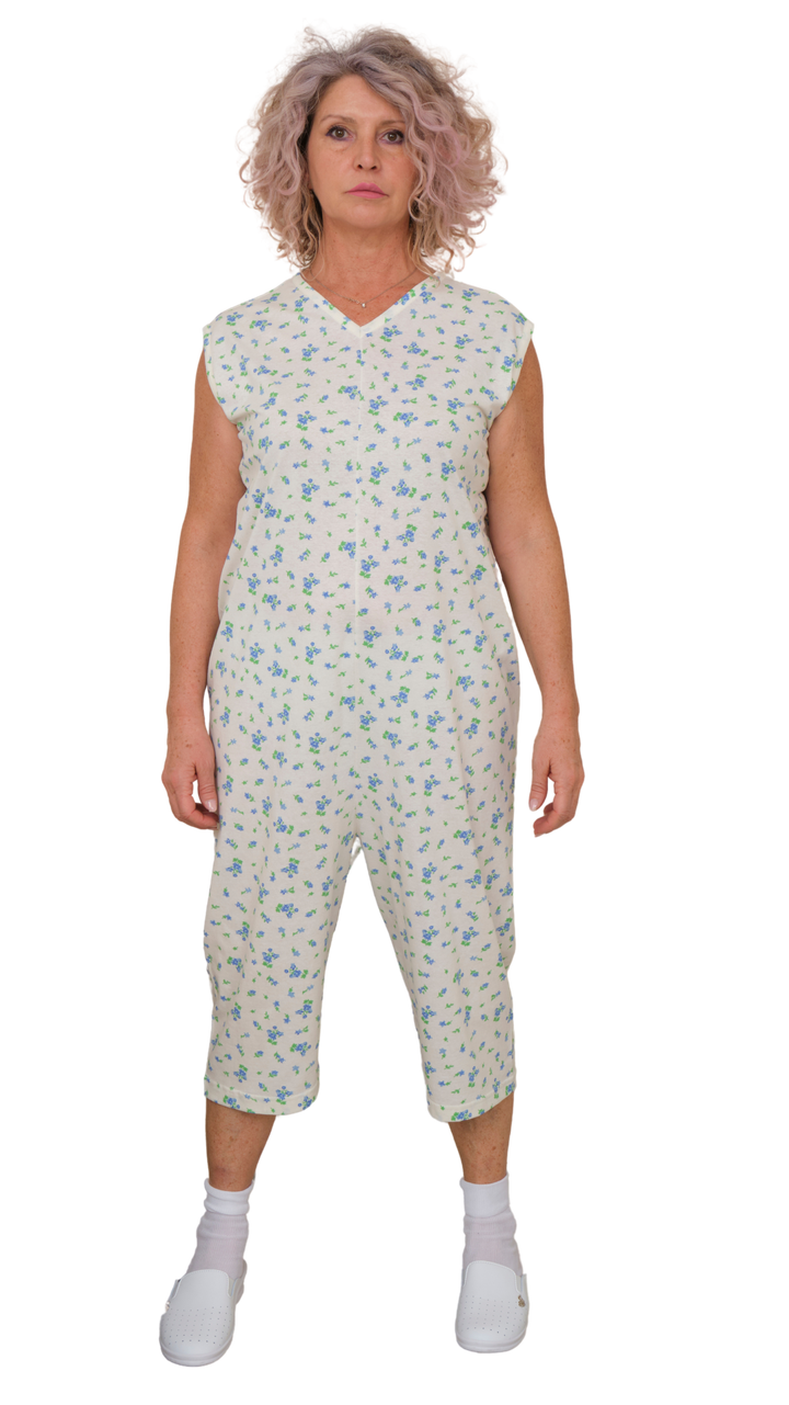 Ärmelloser Sommer-Pflegeoverall aus 100% Baumwolle | Made in Italy - 9012/7
