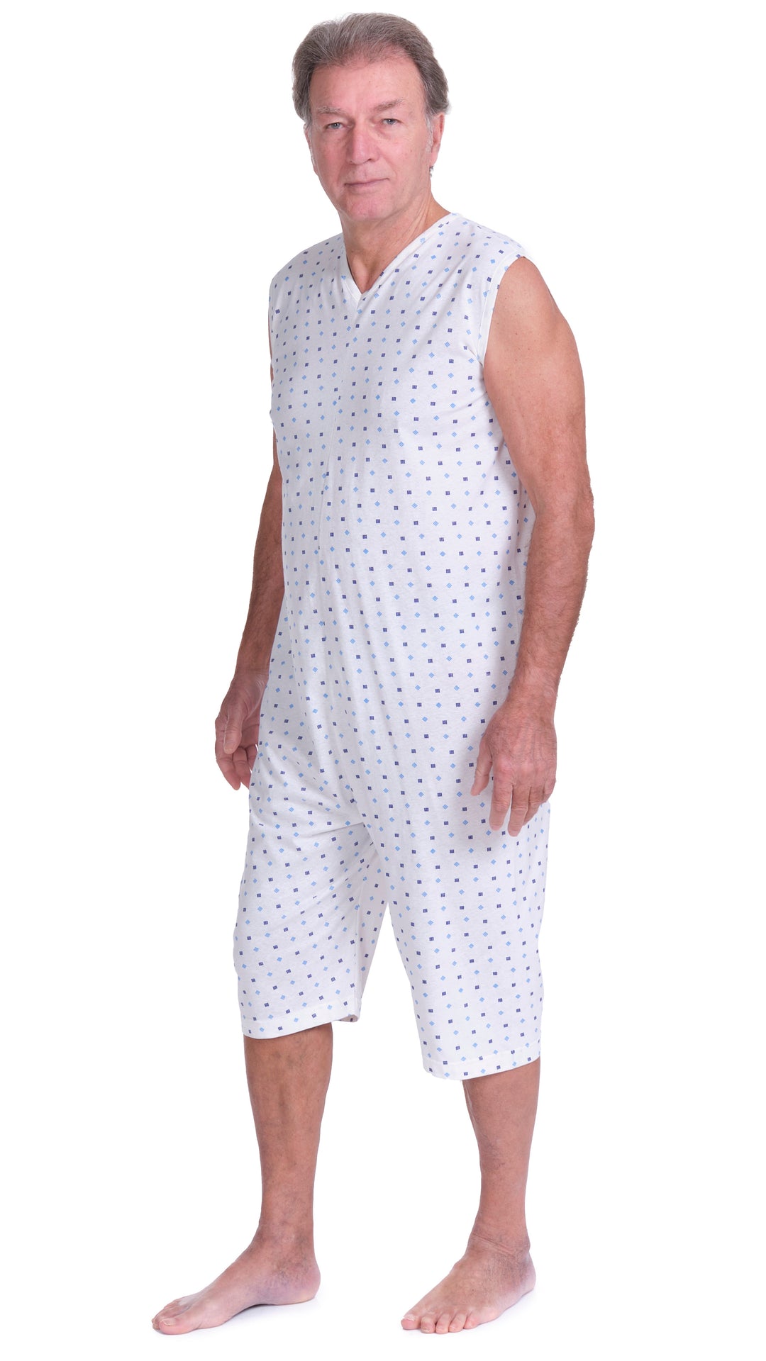 Ärmelloser Sommer-Pflegeoverall aus 100% Baumwolle | Made in Italy - 9012/7