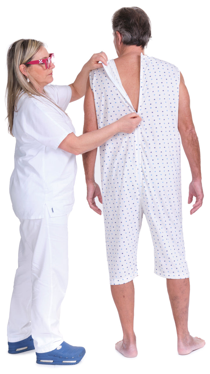 Ärmelloser Sommer-Pflegeoverall aus 100% Baumwolle | Made in Italy - 9012/7