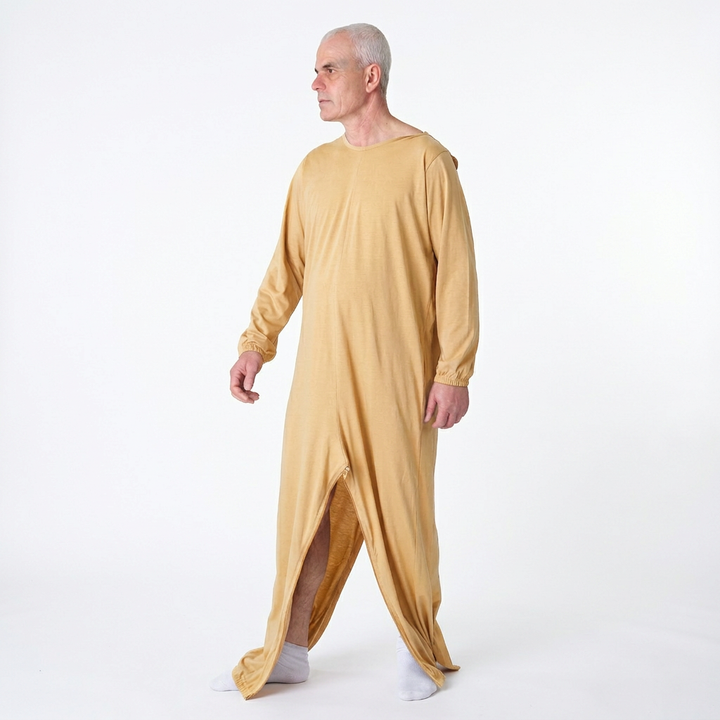 Pigiama Sanitario Girocollo Zip in 100% Cotone CON 3 Zip Manica Lunga e Pantalone Lungo - 9015/2 ML PL
