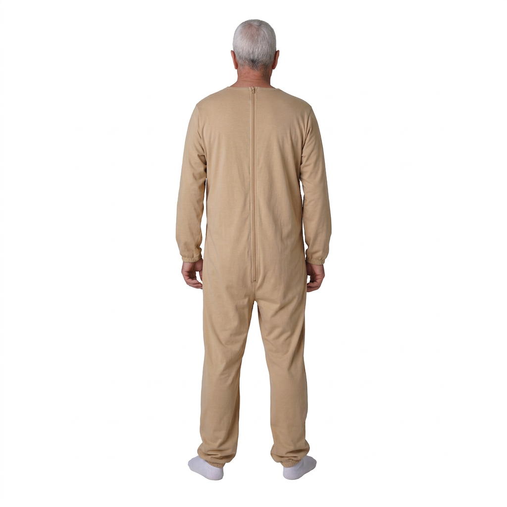 Pigiama Sanitario Girocollo Zip in 100% Cotone CON 3 Zip Manica Lunga e Pantalone Lungo - 9015/2 ML PL